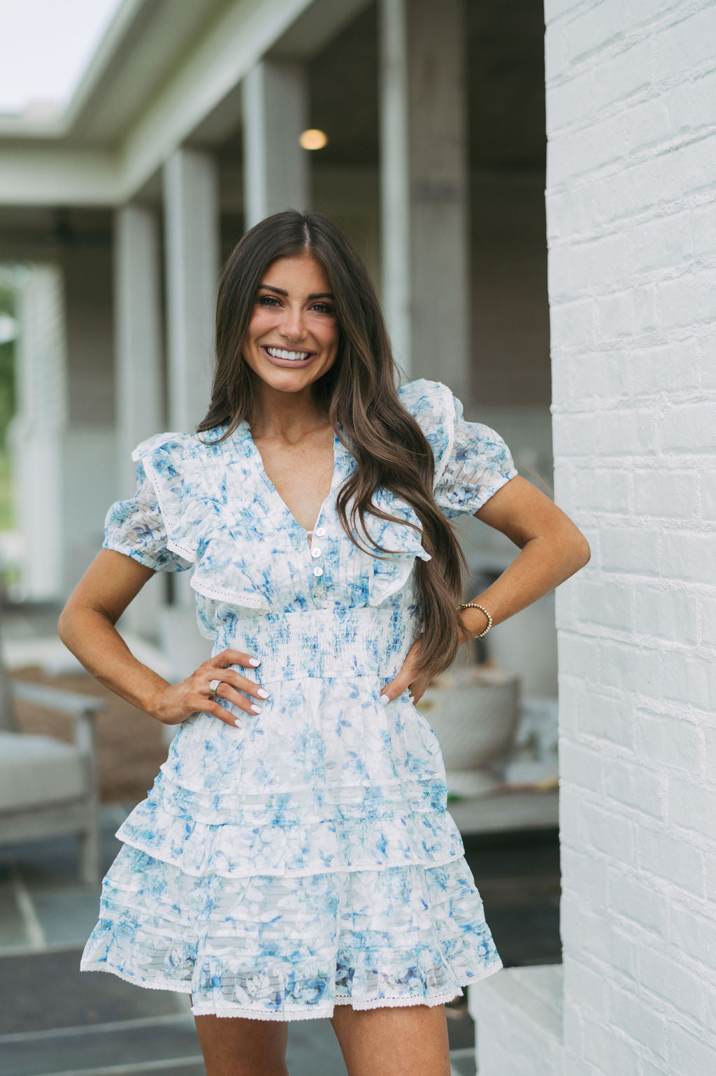 Addy Floral Dress-Blue