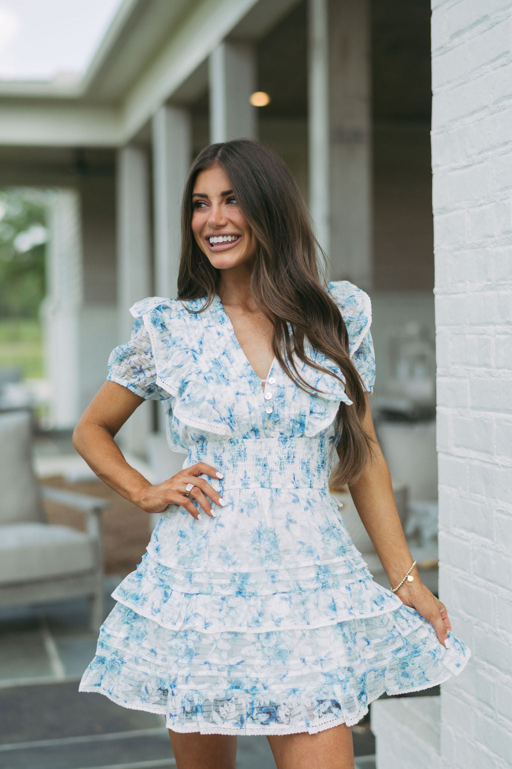 Addy Floral Dress-Blue